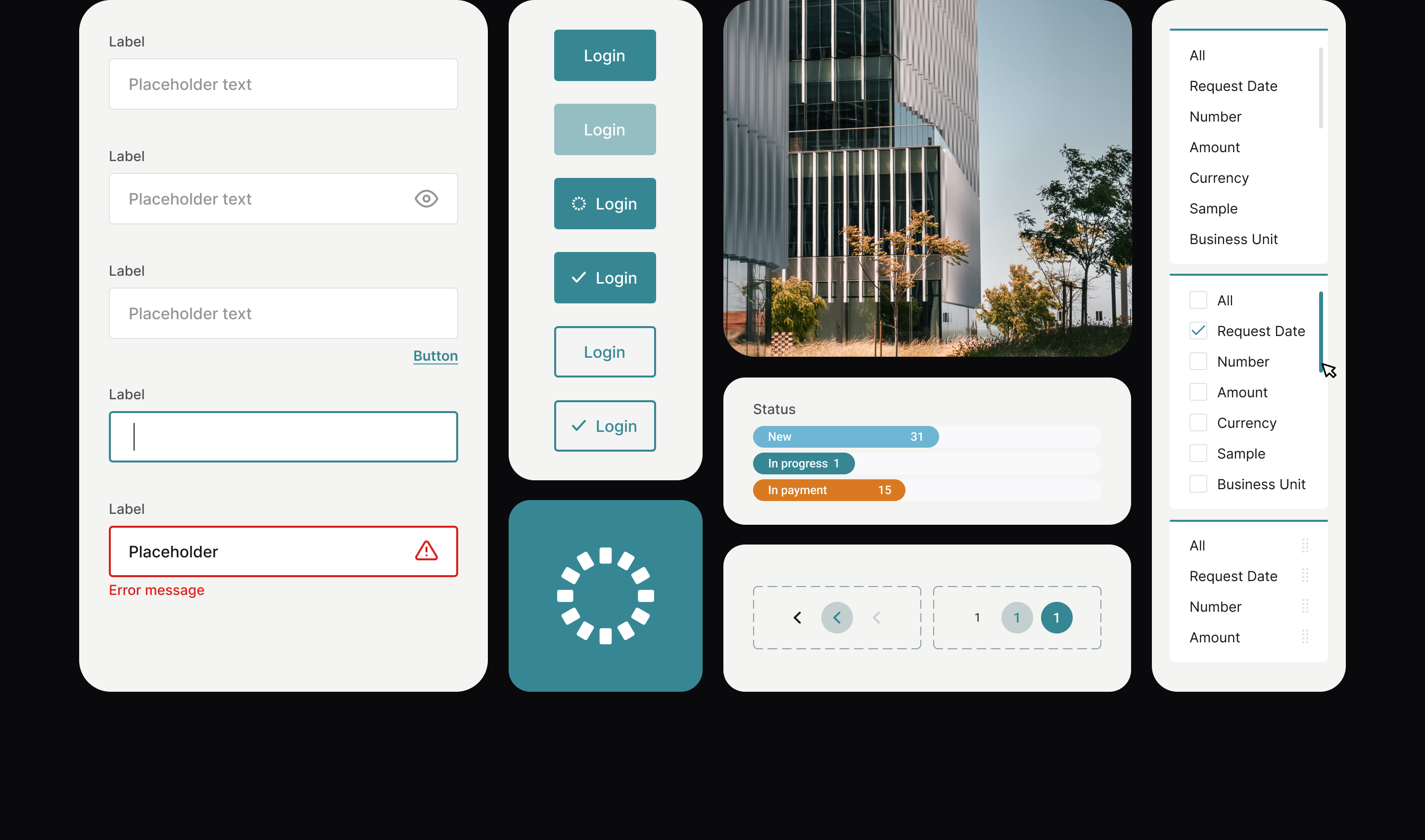 Wave design system — main components preview