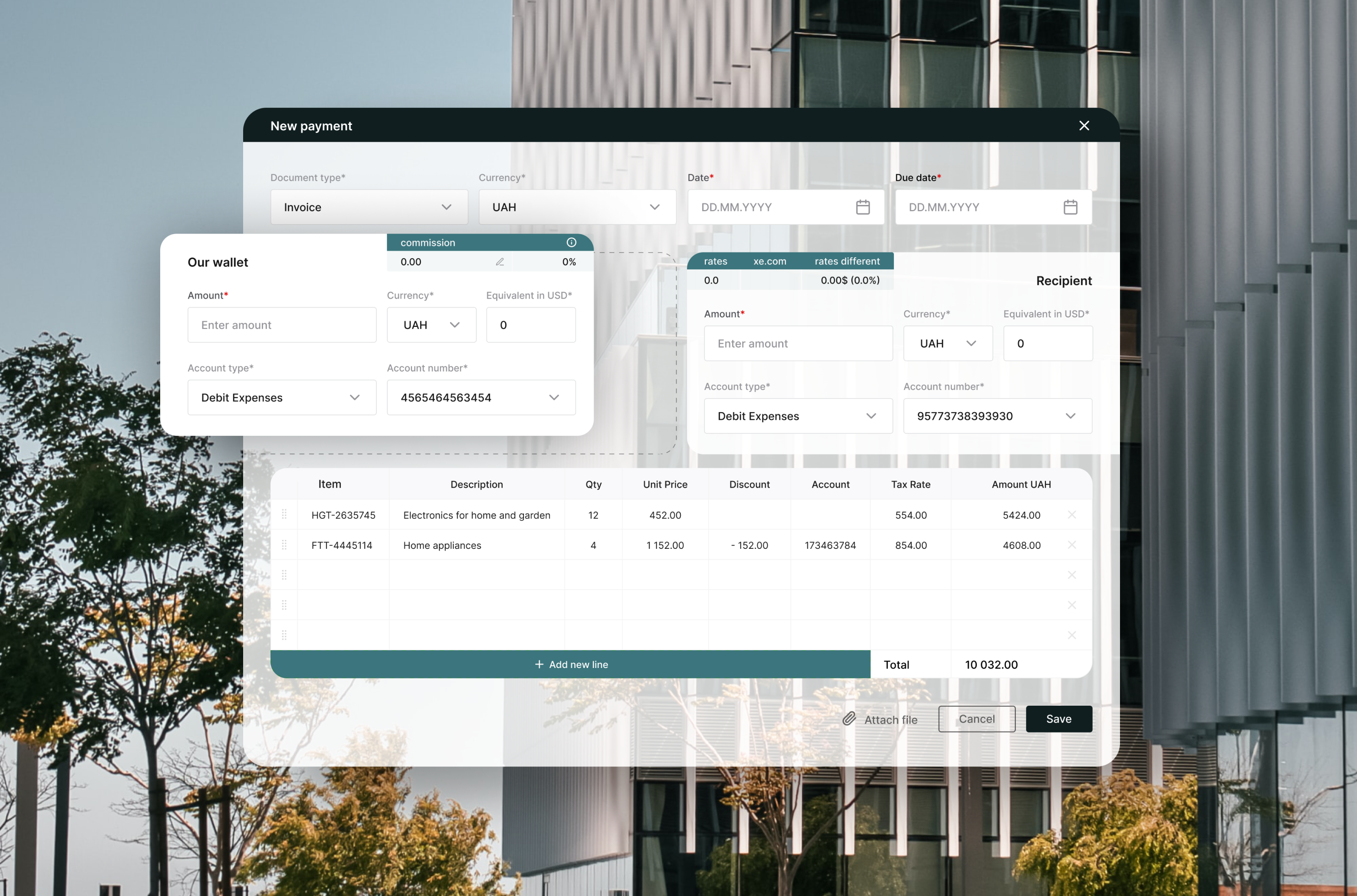 Wave — New payment screen