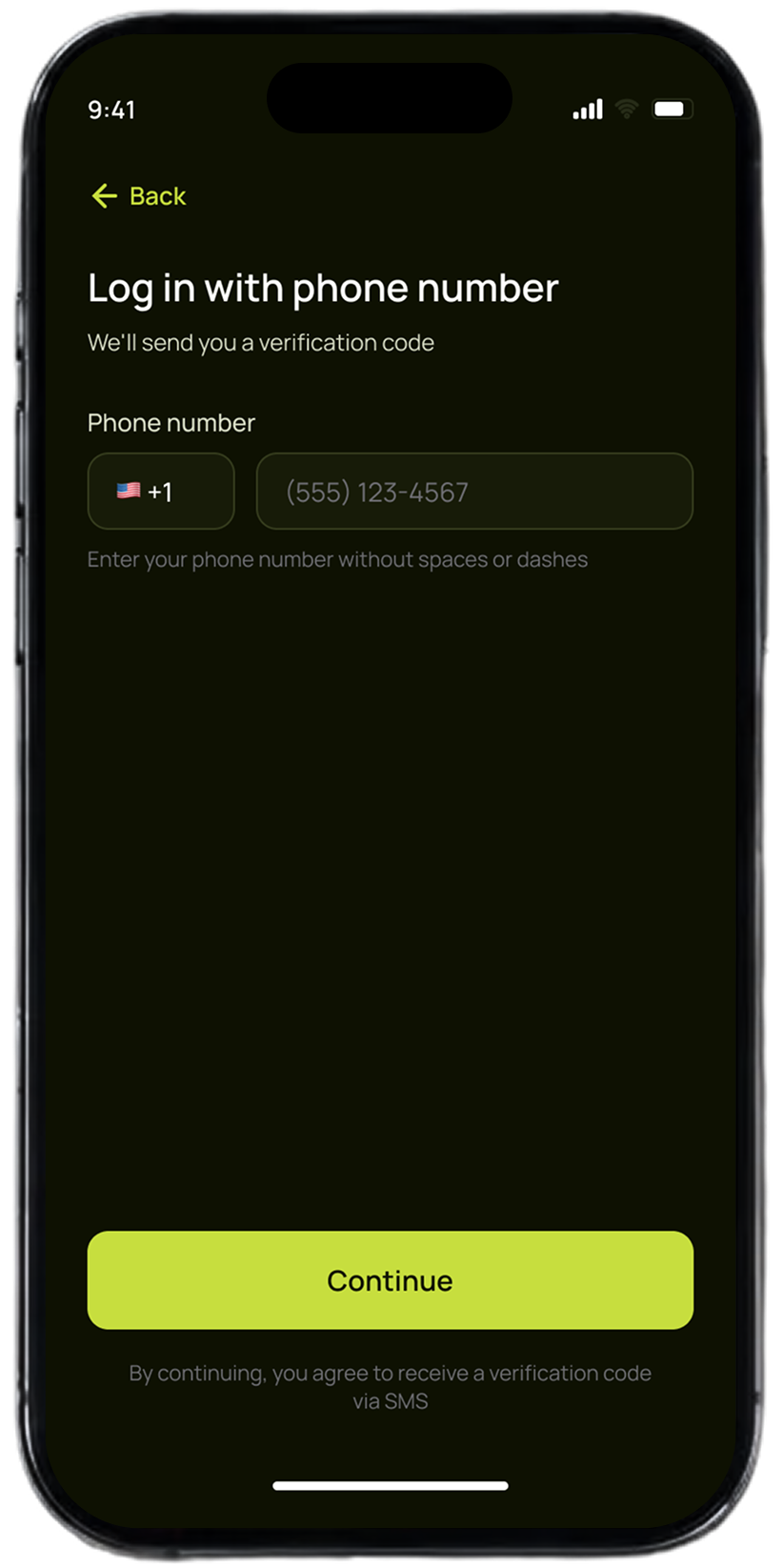 Pap-Pay phone number login screen
