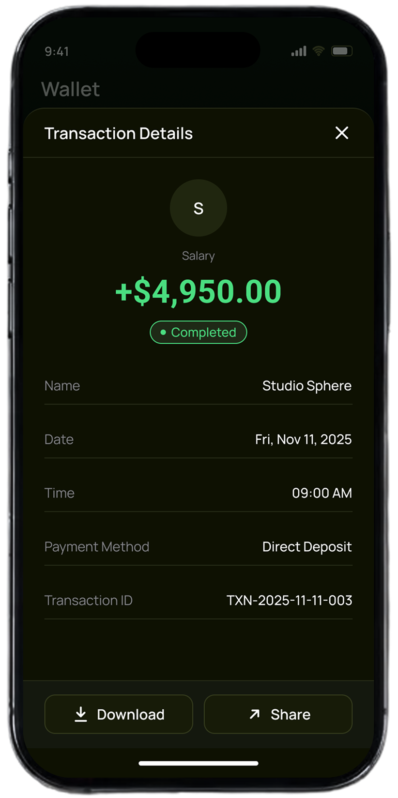 Pap-Pay transaction details screen